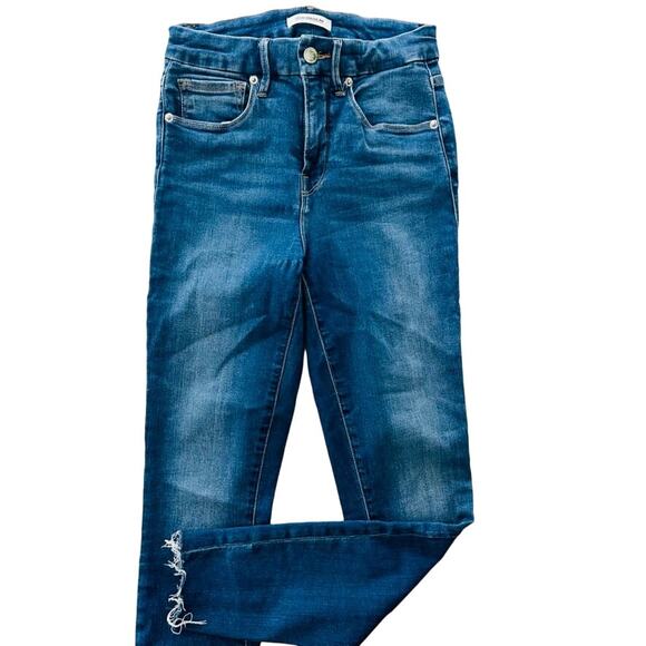Good American Good Waist Crop Size 2/26 Blue331 Skinny Leg High Rise Stretch - Picture 2 of 8